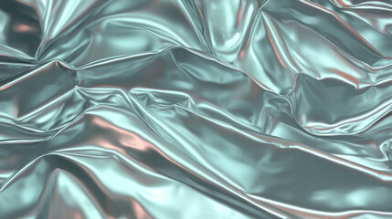 Aufkleber - Shiny silver foil texture with rumpled folds for creative graphic design