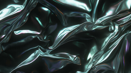 Aufkleber - Shiny rumpled silver foil texture with folded edges for creative design projects