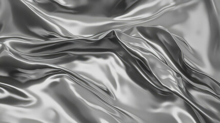 Aufkleber - Shiny wrinkled silver foil texture with folded edges for background design
