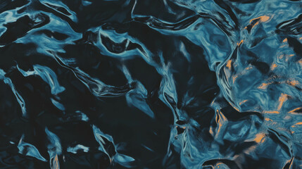 Poster - Dark reflected patterns on rumpled steel foil texture for abstract design