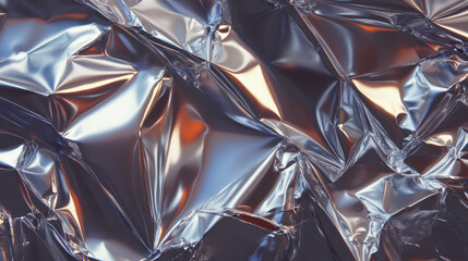 Aufkleber - Rumpled tin foil texture with sharp metallic edges for creative design