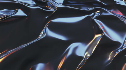 Aufkleber - Reflective metallic surface with rumpled titanium foil texture for design projects