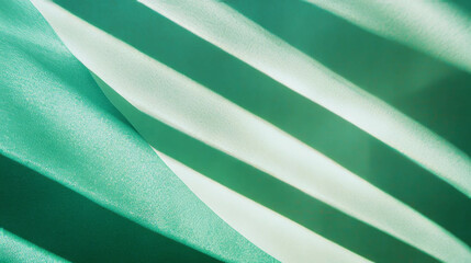 Poster - Abstract green paper texture with angled ribbed shadows for creative design