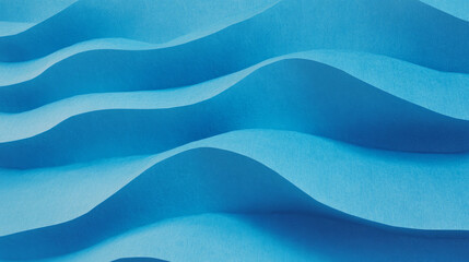 Poster - Abstract patterns of shallow curved ribbed blue paper for design and decoration