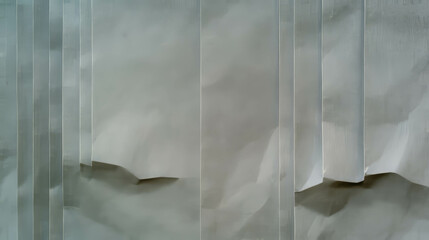 Poster - Abstract composition of shallow curved ribbed grey paper texture for design background