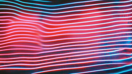 Poster - Vivid neon ribbed surface with horizontal lines for modern design