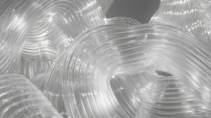 Poster - Spiral ribbed clear plastic texture with light reflections for creative design