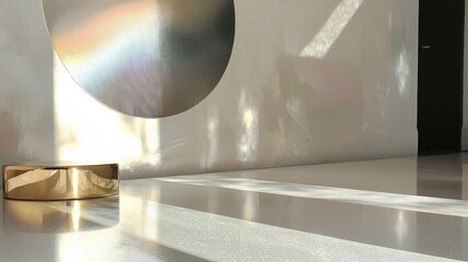 Poster - Artistic light play on minimalist interior design modern home bright environment low angle aesthetic appeal