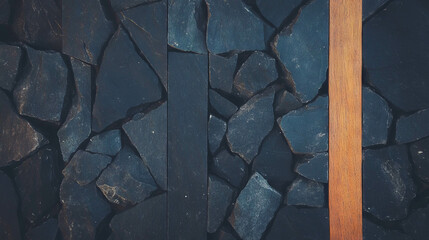 Poster - Rustic teak and dark stone texture for design projects
