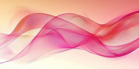 Poster - Flowing pink waves create a serene backdrop with soft gradients in calming tones