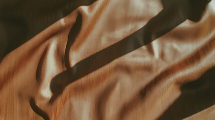 Poster - Natural walnut texture with soft fabric overlay for elegant design