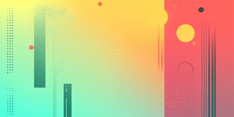 Poster - Bright abstract colors blend seamlessly in a visually striking design with geometric shapes and gradients