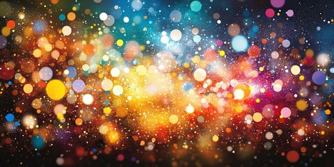 Poster - Colorful bokeh lights create a festive atmosphere in a vibrant abstract background for celebrations and events