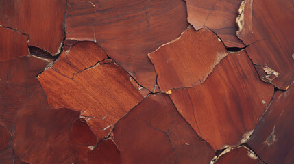 Poster - Detailed walnut surface featuring filled cracks and smooth polish texture