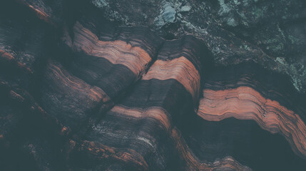 Poster - Organic patterns in dark walnut heartwood texture for design inspiration
