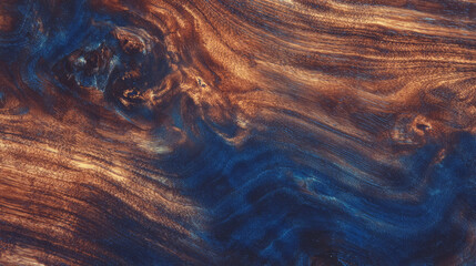 Poster - Natural walnut wood texture with live edge and dark patterns