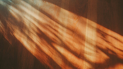 Poster - Warm walnut texture with sunlit shadow patterns for background design