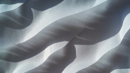 Poster - Wavy ribbed grey paper texture with soft shadows for design