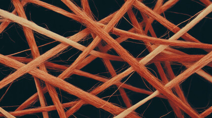 Poster - Intricate wooden texture with interwoven broken strings for artistic design