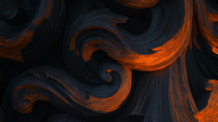Poster - Intricate carved swirling patterns on wooden texture for artistic design inspiration