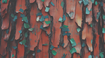 Poster - Wooden texture with vibrant confetti for festive design and decoration concepts