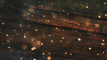 Poster - Natural beauty of wood with dewdrops reflecting light for nature inspired design