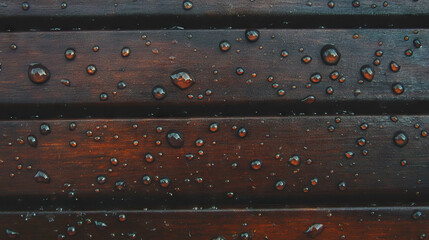 Poster - Morning dew on moss-covered wooden surface for nature and design inspirations