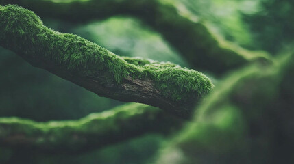 Poster - Moss-covered gnarled wood texture in nature for background design