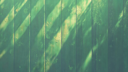 Poster - Rustic wooden panel with sunlit mossy texture for natural wallpaper design