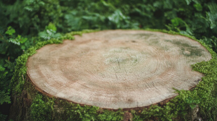 Poster - Natural wooden texture with mossy accents for nature-inspired designs