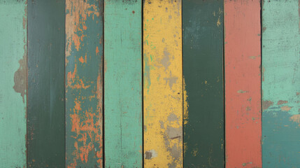 Poster - Colorful wooden texture with varied moss patches for rustic design and background concepts