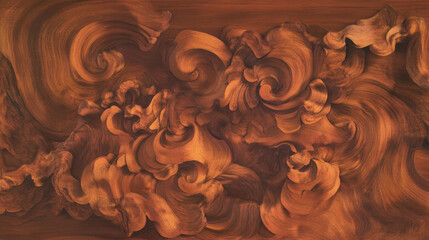 Poster - Mesmerizing cherry wood burl texture with artistic swirl patterns