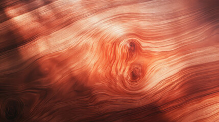 Poster - Natural cherry wood texture with dramatic dark side lighting for interior design and aesthetic backgrounds