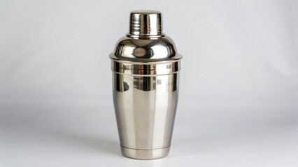 Wall Mural - Stainless Steel Cocktail Shaker on White Background