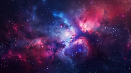Wall Mural - beautiful colored space nebula in starry night sky