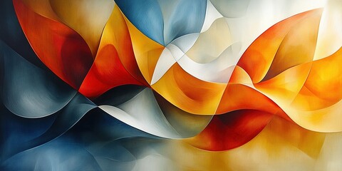 Poster - Vibrant abstract artwork showcasing flowing shapes and bold colors in a contemporary design