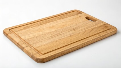 Poster - Wooden Cutting Board on White Background