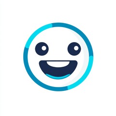 Poster - a 2d flat modern logo or font for a voluntary benefits live chat agent support website called myBAM in the color White with blue 