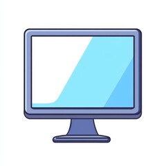 Fototapete - Illustration of a Stylish Monitor with Blank Screen, Ready for Your Design, Isolated on White Background