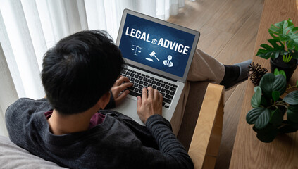 Poster - smart legal advice website for people searching for brisk law knowledge in digital device screen pro