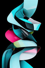 Poster - Dynamic Abstract Design Featuring Colorful Swirls and Graceful Shapes for Modern Graphic Resources and Visual Inspiration