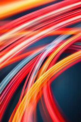 Poster - Exploring the Vibrant Dance of Colors and Light in Abstract Digital Art for a Contemporary Technological Aesthetic