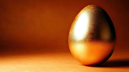 Poster - Marvelous Gold Egg Rests in a Minimalistic Space Symbolizing Luxury and Uniqueness