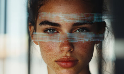 Poster - Exploring the Fusion of Humanity and Technology: A Portrayal of Digital Distortion in Modern Portraiture
