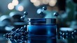 © faisal - Luxury Blue Skincare Cream Jar with Molecular Structure