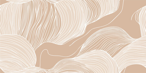 Abstract seamless wave brown beige pattern vector background, for textiles, packaging, wallpapers, invitations, and branding