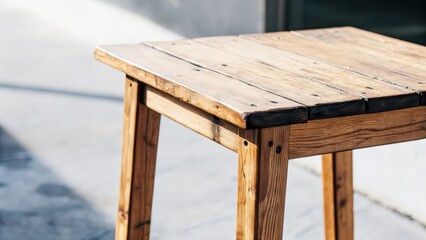 Wall Mural - Wooden Table on White Background