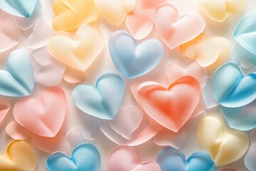 Poster - Colorful watercolor hearts displayed on a white background create a vibrant and cheerful atmosphere, perfect for expressing love and affection in creative projects