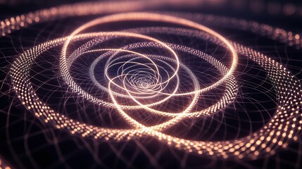 Leinwandbilder - A dense composition of rotating concentric circles of grid lights