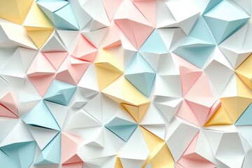 Leinwandbilder - Colorful geometric paper art displays a vibrant blend of pastel shades reflecting creativity and design
